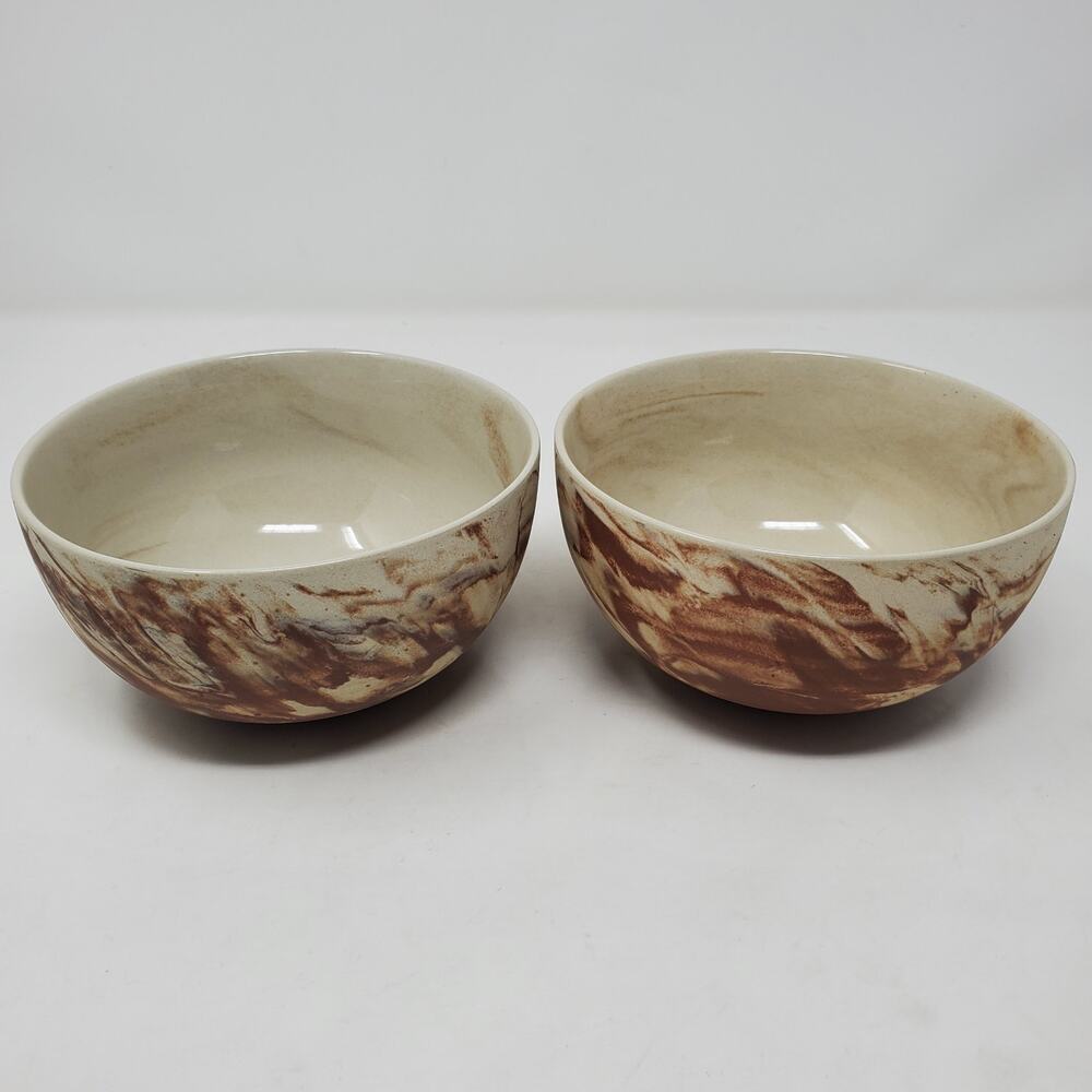 Bloomingville Stoneware Bowl Marbled Reactive Glaze Nordic Danish Modern Decor